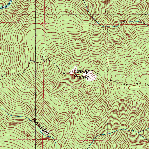 Topographic Map of Lately Prairie, OR