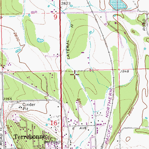 Topographic Map of Lateral H, OR