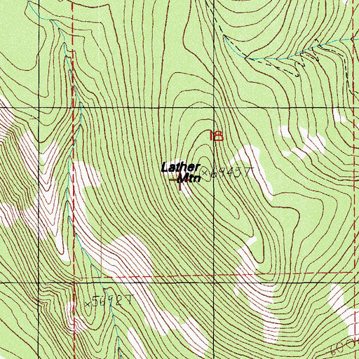 Topographic Map of Lather Mountain, OR