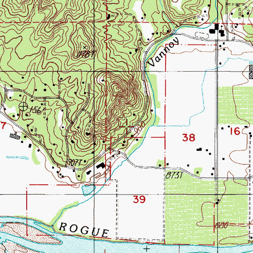 Topographic Map of Lathrop Creek, OR