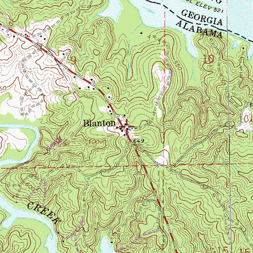 Topographic Map of Blanton, AL