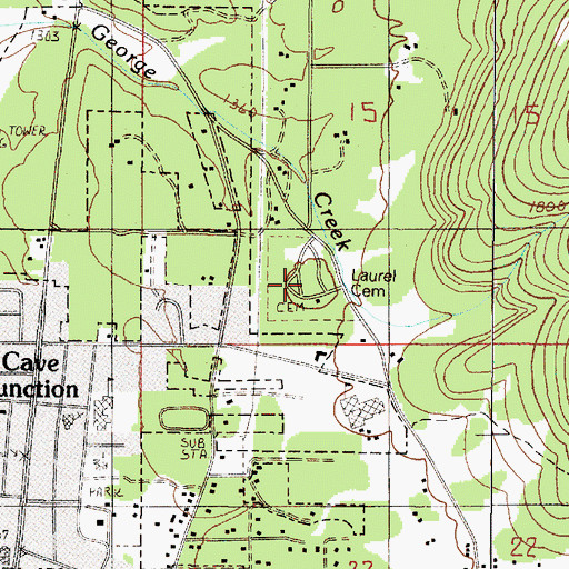 Topographic Map of Laurel Cemetery, OR