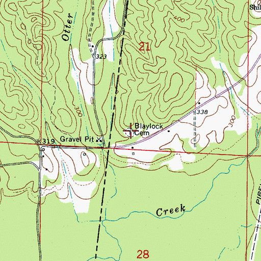 Topographic Map of Blaylock Cemetery, AL