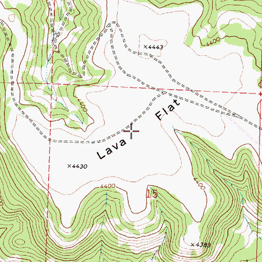 Topographic Map of Lava Flat, OR