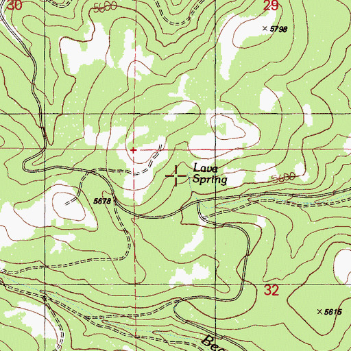 Topographic Map of Lava Spring, OR