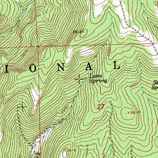 Topographic Map of Lava Spring, OR