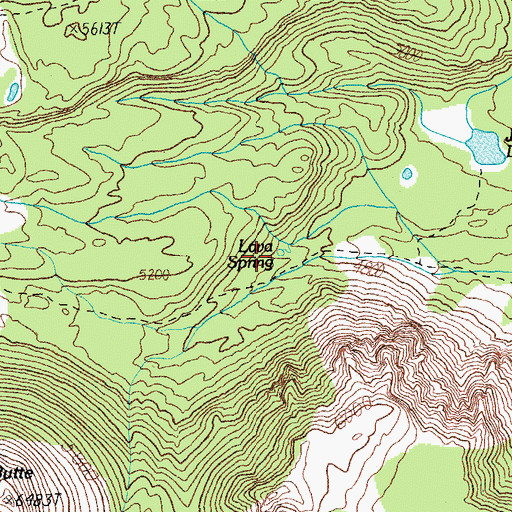 Topographic Map of Lava Spring, OR
