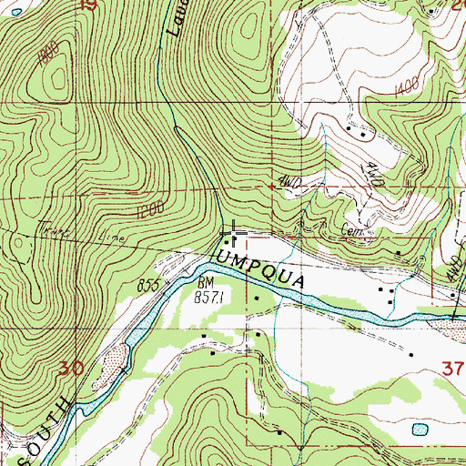 Topographic Map of Lavadoure Community Hall, OR