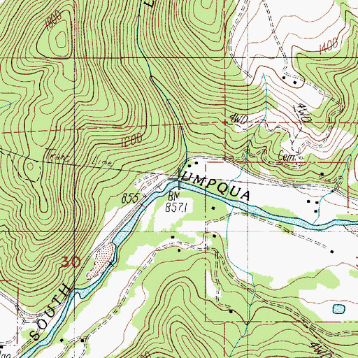Topographic Map of Lavadoure Creek, OR