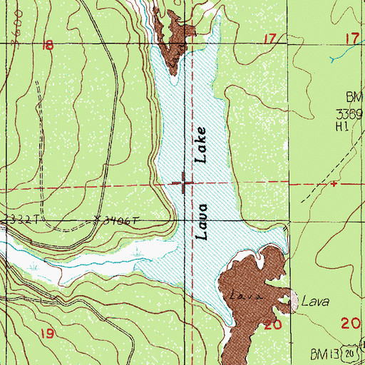 Topographic Map of Lava Lake, OR