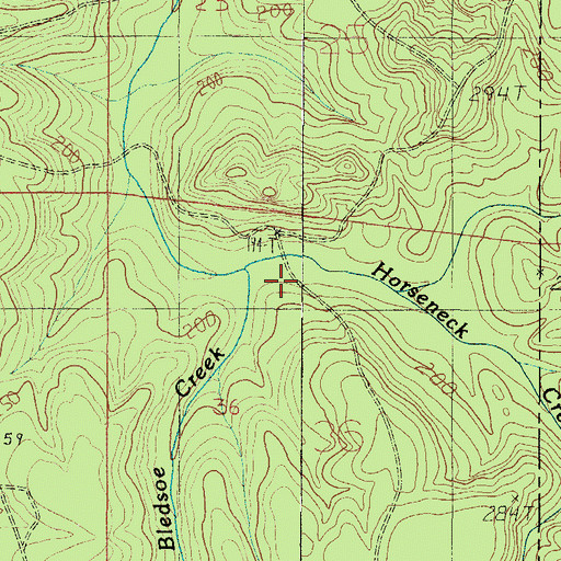Topographic Map of Bledsoe Branch, AL