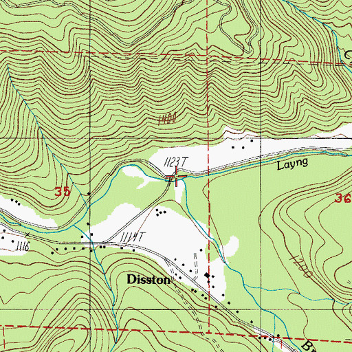 Topographic Map of Layng Creek, OR