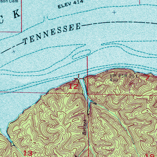 Topographic Map of Bledsoe Branch, AL