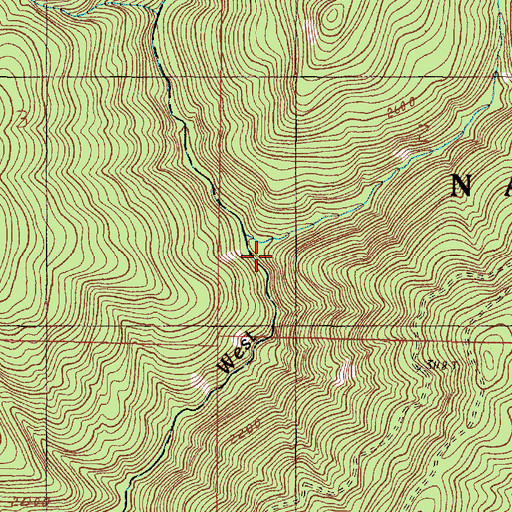 Topographic Map of Lazy Creek, OR