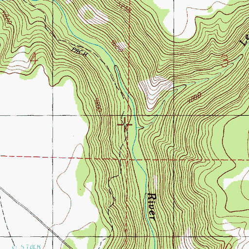 Topographic Map of Lee Creek, OR
