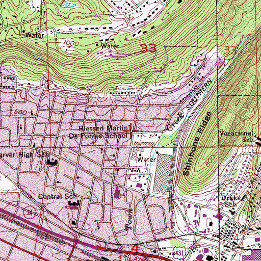 Topographic Map of Blessed Martin De Porres School, AL