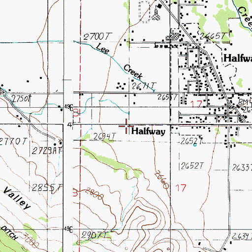 Topographic Map of Lee Creek, OR