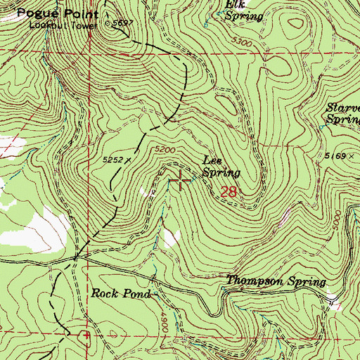Topographic Map of Lee Spring, OR