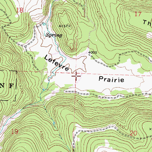 Topographic Map of Lefevre Prairie, OR