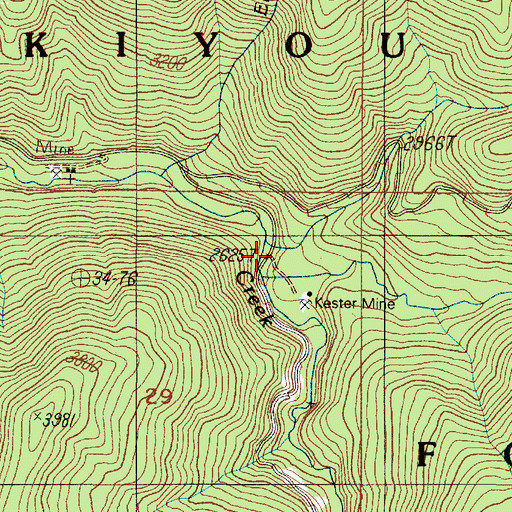 Topographic Map of Left Fork Sucker Creek, OR