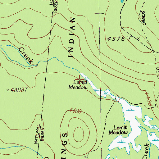 Topographic Map of Lemiti Meadow, OR