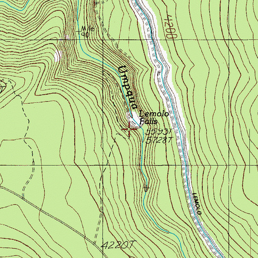 Topographic Map of Lemolo Falls, OR