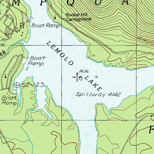 Topographic Map of Lemolo Lake, OR