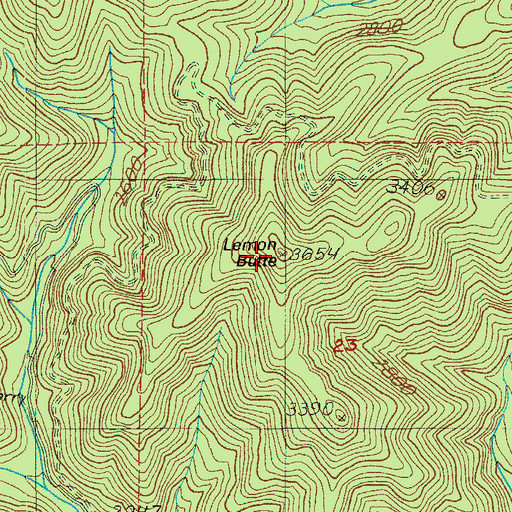 Topographic Map of Lemon Butte, OR
