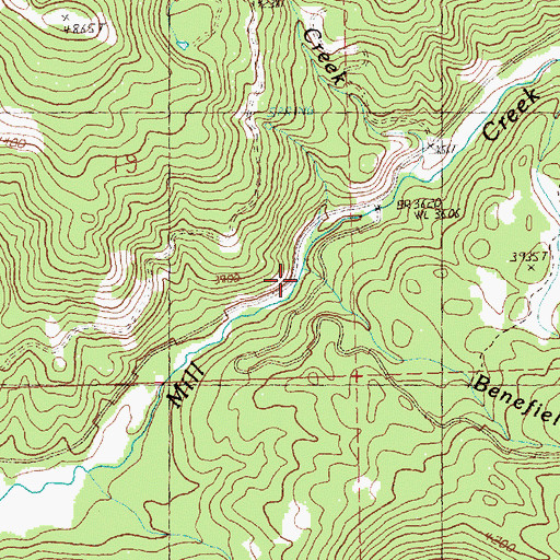 Topographic Map of Lemon Creek, OR