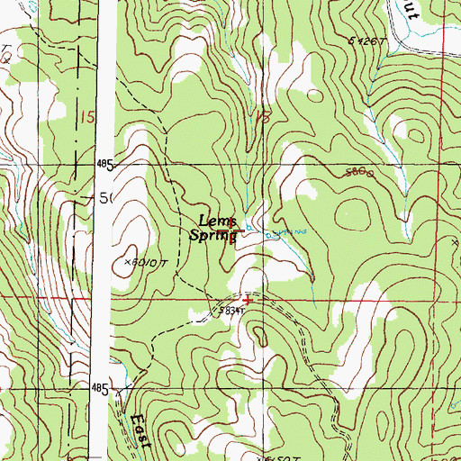 Topographic Map of Lems Spring, OR