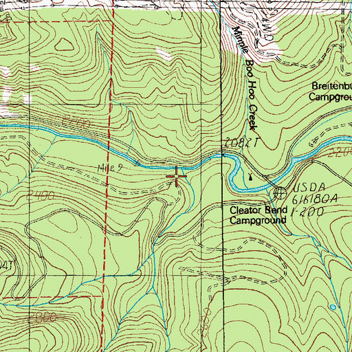 Topographic Map of Leone Creek, OR
