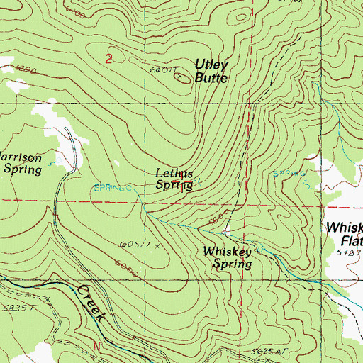 Topographic Map of Lethas Spring, OR