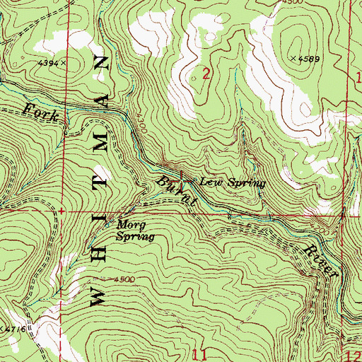 Topographic Map of Lew Spring, OR