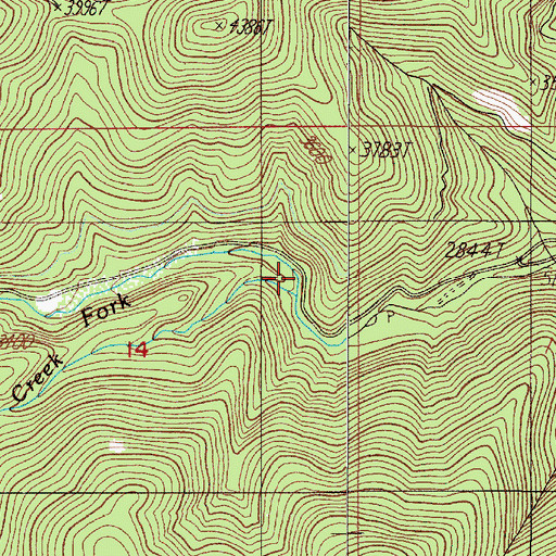 Topographic Map of Lewis Creek, OR