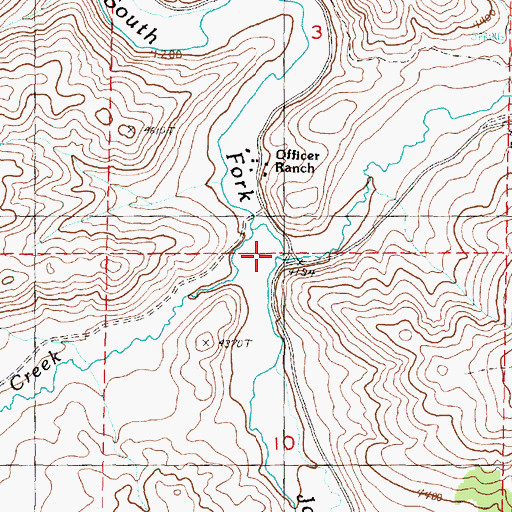 Topographic Map of Lewis Creek, OR