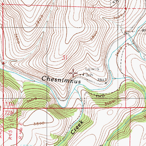 Topographic Map of Lewis School (historical), OR