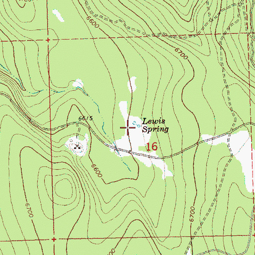 Topographic Map of Lewis Spring, OR