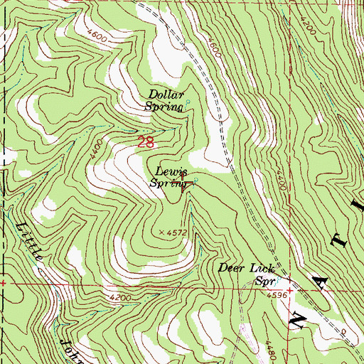 Topographic Map of Lewis Spring, OR