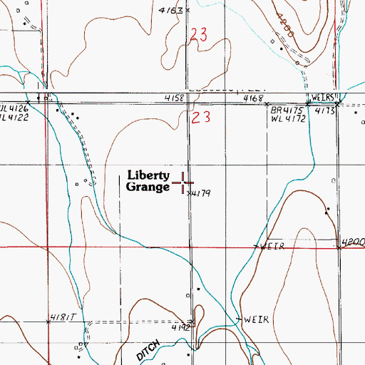 Topographic Map of Liberty Grange, OR