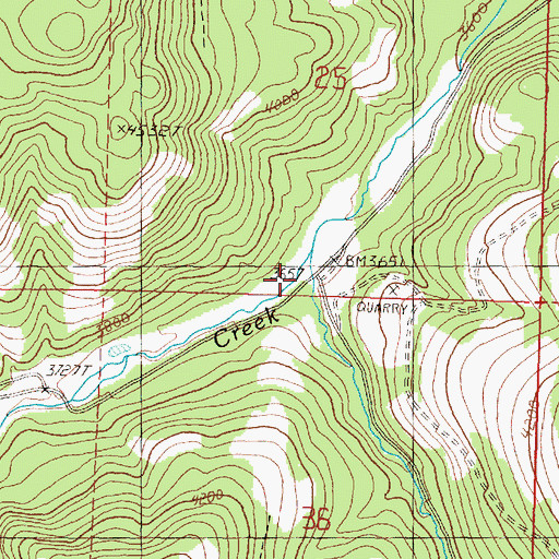 Topographic Map of Lick Creek, OR