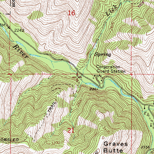 Topographic Map of Lick Creek, OR