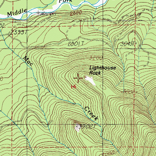 Topographic Map of Lighthouse Rock, OR