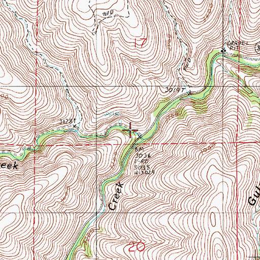 Topographic Map of Lightning Creek, OR