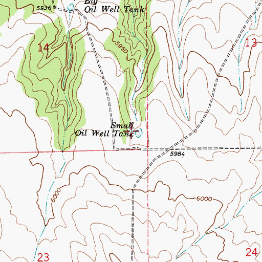 Topographic Map of Small Oil Well Tank, AZ