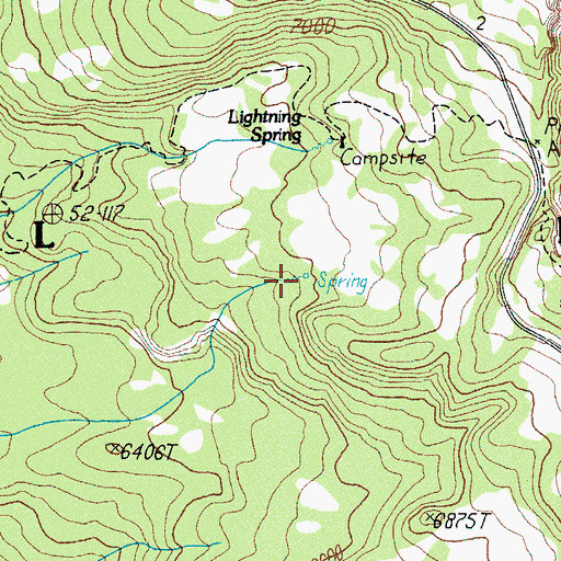 Topographic Map of Lightning Spring, OR