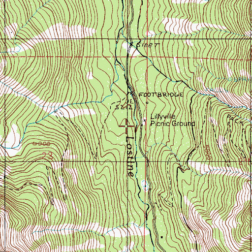 Topographic Map of Lillyville Forest Camp, OR