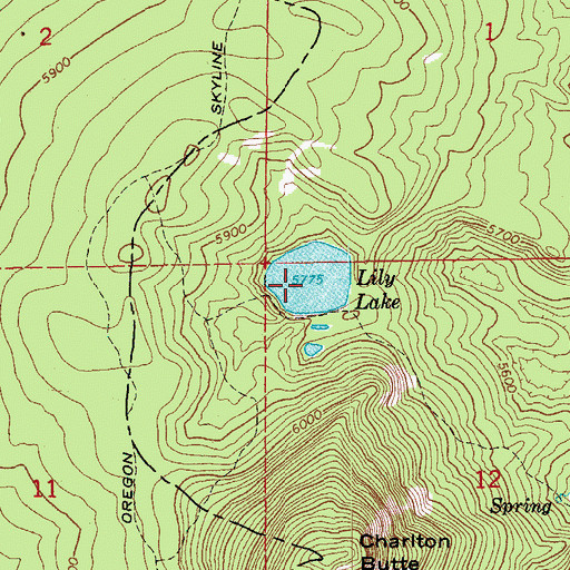 Topographic Map of Lily Lake, OR