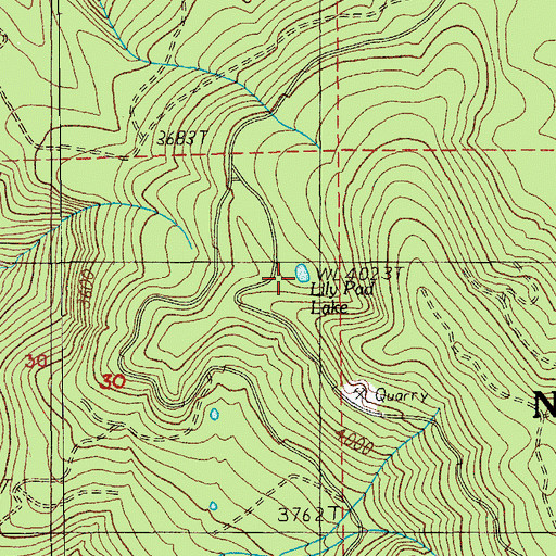 Topographic Map of Lily Pad Lake, OR