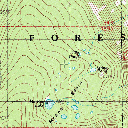 Topographic Map of Lily Pond, OR