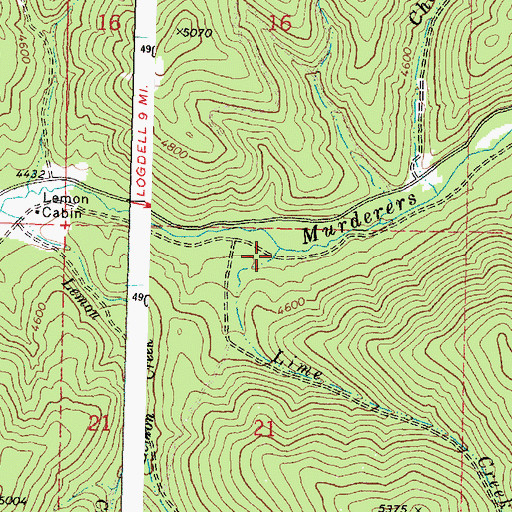 Topographic Map of Lime Creek, OR
